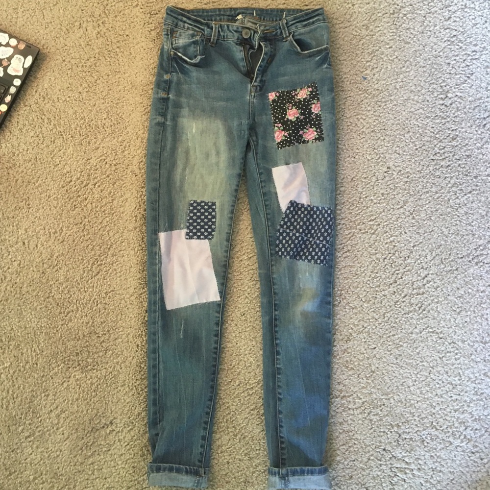 patchwork jeans
